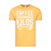 Vintage Mustard Coffee And Kilos Weightlifting Gift Vintage Tee - ArtChic