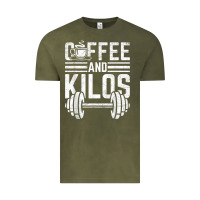 Vintage Olive Coffee And Kilos Weightlifting Gift Vintage Tee - ArtChic