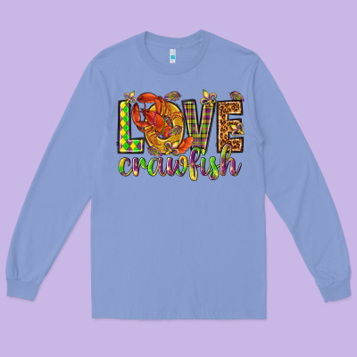 Mardi Gras Love Crawfish Long Sleeve Tee Designed By Howdyjamesfarm