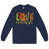 Navy Mardi Gras love Crawfish Long Sleeve Tee - HowdyJamesFarm