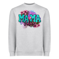 Heather Grey mama vibes floral Heavyweight Sweatshirt - OliviaCreatesArt