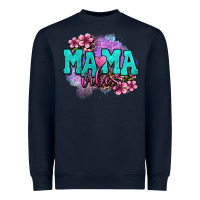 Navy mama vibes floral Heavyweight Sweatshirt - OliviaCreatesArt