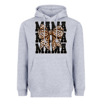Heather Grey mama leopard Heavyweight Hoodie - CowhideDigitalArt
