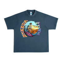 Midnight Navy summer time skeleton surfing Urban Heavy Tee - NancyCooperArtShop