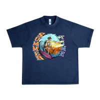 Navy summer time skeleton surfing Urban Heavy Tee - NancyCooperArtShop