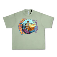 Oil Green summer time skeleton surfing Urban Heavy Tee - NancyCooperArtShop