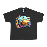 Pigment Black summer time skeleton surfing Urban Heavy Tee - NancyCooperArtShop