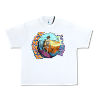 White summer time skeleton surfing Urban Heavy Tee - NancyCooperArtShop