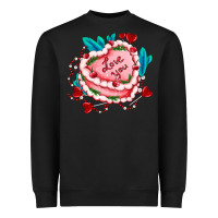 Black valentines day cakes olivia creates design Heavyweight Sweatshirt - OliviaCreatesArt