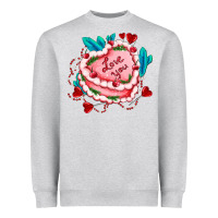 Heather Grey valentines day cakes olivia creates design Heavyweight Sweatshirt - OliviaCreatesArt