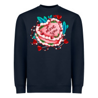 Navy valentines day cakes olivia creates design Heavyweight Sweatshirt - OliviaCreatesArt