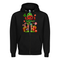 Black santa s helper Zipper Hoodie - FaDigitalArtStudio