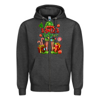 Charcoal Heather santa s helper Zipper Hoodie - FaDigitalArtStudio