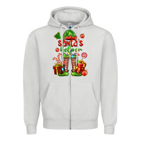 Dove Grey santa s helper Zipper Hoodie - FaDigitalArtStudio