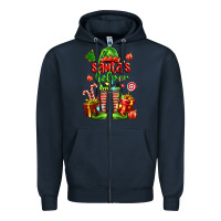 Navy santa s helper Zipper Hoodie - FaDigitalArtStudio