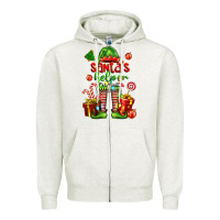 Oatmeal Heather santa s helper Zipper Hoodie - FaDigitalArtStudio