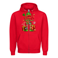 Red santa s helper Zipper Hoodie - FaDigitalArtStudio
