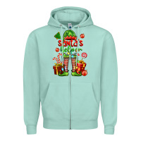 Seafoam santa s helper Zipper Hoodie - FaDigitalArtStudio