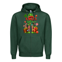 Sports Green santa s helper Zipper Hoodie - FaDigitalArtStudio