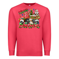 Cardinal Merry Christmas  tractor Premium Sweatshirt - CowhideDigitalArt