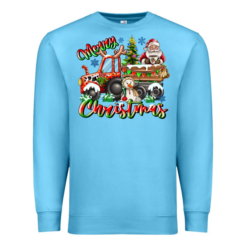 Merry Christmas  Tractor Premium Sweatshirt by CowhideDigitalArt | Teevron