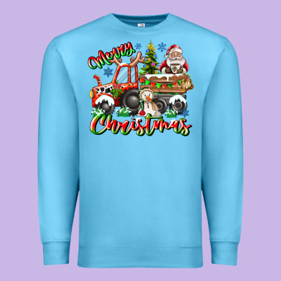 Merry Christmas  Tractor Premium Sweatshirt Designed By Cowhidedigitalart
