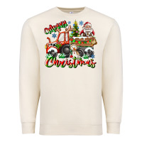 Sandshell Merry Christmas  tractor Premium Sweatshirt - CowhideDigitalArt