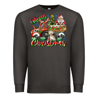 Smoke Merry Christmas  tractor Premium Sweatshirt - CowhideDigitalArt