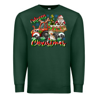 Sports Green Merry Christmas  tractor Premium Sweatshirt - CowhideDigitalArt