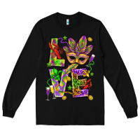 Black Mardi Gras love Long Sleeve Tee - HowdyJamesFarm