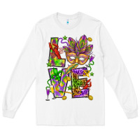 White Mardi Gras love Long Sleeve Tee - HowdyJamesFarm