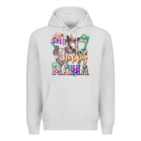Dove Grey one hoppy mama Premium Hoodie - FaDigitalArtStudio
