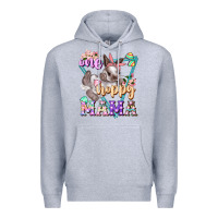 Heather Grey one hoppy mama Premium Hoodie - FaDigitalArtStudio
