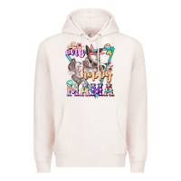 Pale Pink one hoppy mama Premium Hoodie - FaDigitalArtStudio