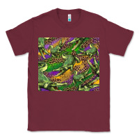 Burgundy mardi gras Louisiana crocodile leopard Classic Tee - RanaPortraitStore