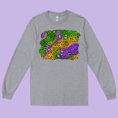 Leopard Gemstone Mardi Gras Long Sleeve Tee Designed By Ranaportraitstore