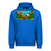 Cobalt cactus sunflower cowhide and turquoise license plate Urban Hoodie - Artiststas