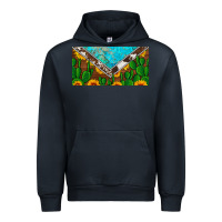 Navy cactus sunflower cowhide and turquoise license plate Urban Hoodie - Artiststas