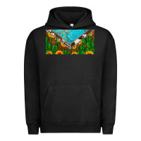Pigment Black cactus sunflower cowhide and turquoise license plate Urban Hoodie - Artiststas