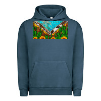 Pigment Midnight Navy cactus sunflower cowhide and turquoise license plate Urban Hoodie - Artiststas