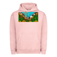 Pigment Salmon cactus sunflower cowhide and turquoise license plate Urban Hoodie - Artiststas