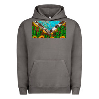 Pigment Tornado cactus sunflower cowhide and turquoise license plate Urban Hoodie - Artiststas