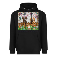 Black Easter Dog Heavyweight Hoodie - CowhideDigitalArt