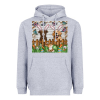 Heather Grey Easter Dog Heavyweight Hoodie - CowhideDigitalArt