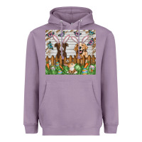 Lavender Easter Dog Heavyweight Hoodie - CowhideDigitalArt