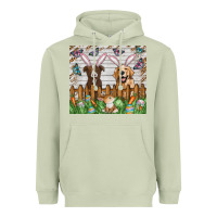 Matcha Easter Dog Heavyweight Hoodie - CowhideDigitalArt