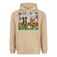 Mushroom Easter Dog Heavyweight Hoodie - CowhideDigitalArt