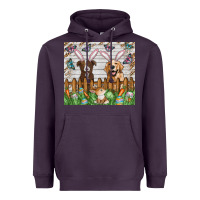 Plum Easter Dog Heavyweight Hoodie - CowhideDigitalArt
