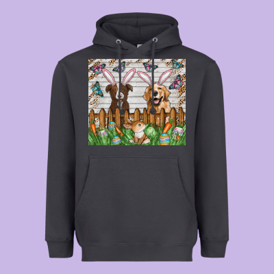 Easter Dog Heavyweight Hoodie Designed By Cowhidedigitalart