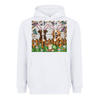 White Easter Dog Heavyweight Hoodie - CowhideDigitalArt